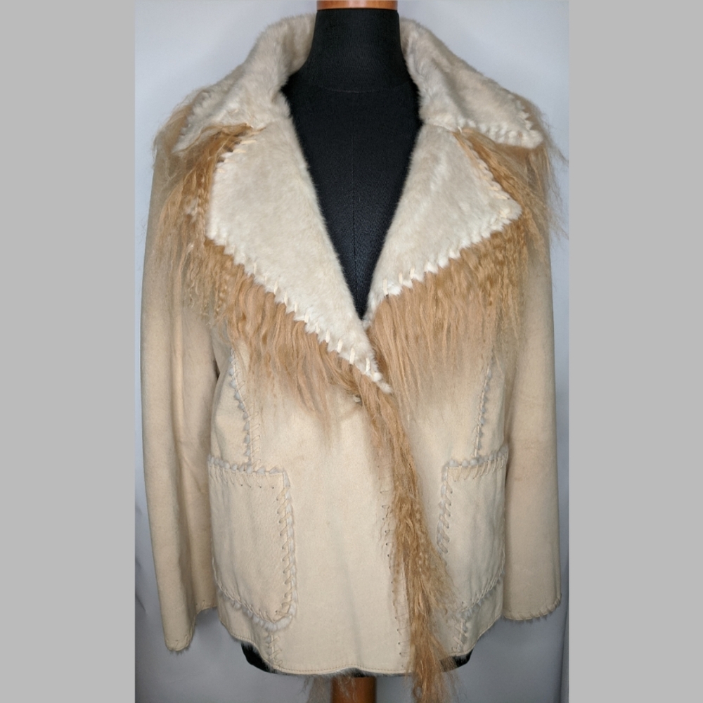 Guess Leather/Faux Fur Stitched Jacket